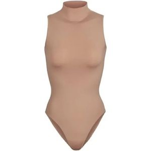 Skims Essential Mock Neck Sleeveless Bodysuit Tiger's Eye S/M